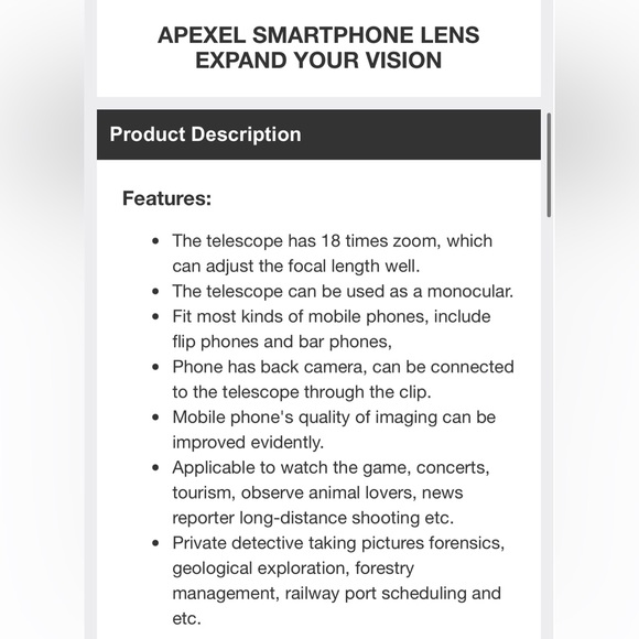 18X Telescope Zoom Mobile Phone Lens - Picture 13 of 16